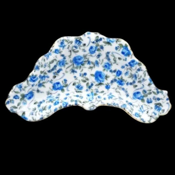 Antique Vintage Royal Crown Avon Chintz 55/1209 Bone Dish Trinket Dish - Picture 1 of 9